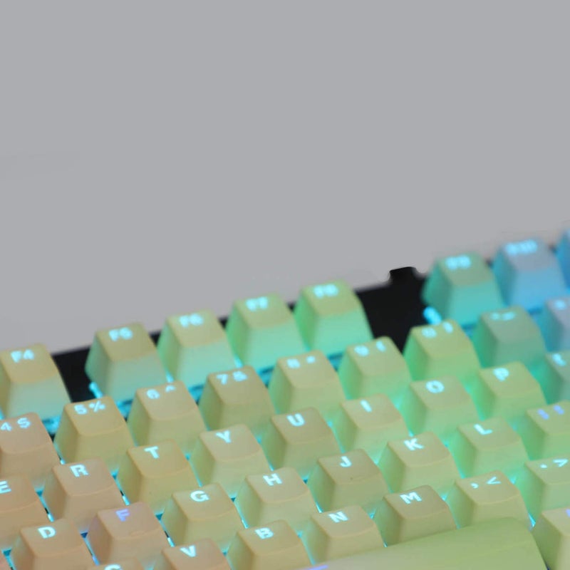 YMDK Double Shot 104 Dyed PBT Shine Through Keyset OEM Profile Keycap Set for Cherry MX Switches Mechanical Keyboard 104 87 61,Rainbow(Only Keycap) - Image 3